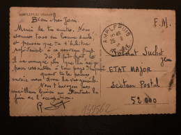 CP AMPLEPUIS En FM OBL.26-9 45 AMPLEPUIS RHONE (69) Pour Soldat SUCHET Jean ETAT MAJOR SP 52 000 - Guerra De 1939-45