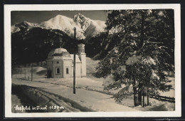 AK Seefeld In Tirol, Ortspartie Mit Kirche Im Winter  - Autres & Non Classés