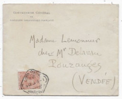 Enveloppe Entête GOUVERNEUR AFRIQUE OCC. FR. Timbre ESPAGNE  Cachet LISBOA PORTUGAL  P/ France à Voir - Lettres & Documents