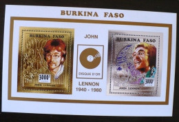 BURKINA FASO John LENNON, BEATLES, BLOC Collectif OR Et ARGENT. Neuf Sans Charnière. MNH - Sänger