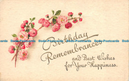 R147993 Greetings. Birthday Remembrances And Best Wishes For Your Happiness. Flo - Monde