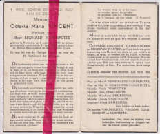 Devotie Doodsprentje Overlijden - Octavie Vincent Wed Leonard Vandeputte - Roeselare 1881 - 1956 - Obituary Notices