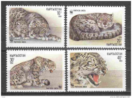 Kyrgystan 1994 Mi 22-25 MNH WWF SNOW LEOPARD - Nuevos