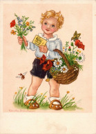 H2683 - Dunbar Carola Glückwunschkarte - Kleiner Junge Schmetterling Blumen - Pmb - Compleanni