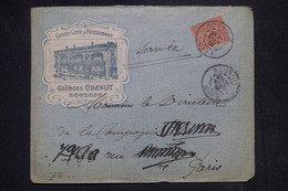 FRANCE - Enveloppe Illustrée Du Grand Café De Bourges Pour Paris - L 141461 - 1877-1920: Semi Modern Period