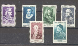 Yvert 1027 à 1032  - Célébrités Françaises -  Série De 6 Timbres Neufs Sans Trace De Charnière   - - Unused Stamps