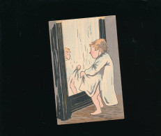 CPA Lithographiée Humour - Enfant Devant Un Miroir - P.L. - Dos Simple - Humorvolle Karten