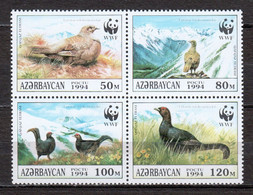 Azerbaidjan 1994 Mi 161-164 In Block Of 4 MNH WWF - BIRDS - Unused Stamps