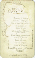 Menu Gaufré. Houdeng, 2 Janvier 1899. - Menükarten