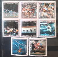 Sports Olympic Games  Athletics, Box. Polo,Los Angeles 1984 Gairsay Set 8v. Mnh - Athletics