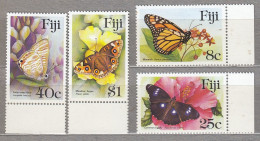 FIJI 1985 Fauna Insects Butterflies MNH(**) Mi 517-520 #Fauna776 - Mariposas