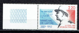 Centenaire De La Naissance Du Maréchal De Lattre De Tassigny - Unused Stamps