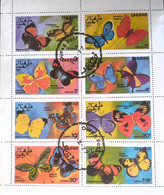 BUTTERFLIES  Dhufar Oman!1977 Papillons BF 8 Stamps Set Used - Butterflies