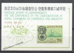 South Korea 1968 Yvert Block BF 153, 2nd Conference Of CACCI At Seoul - Miniature Sheet - MNH - Korea (Süd-)