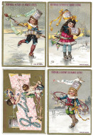 S 222, Liebig 6 Cards, Fleurs Et Patineurs (one Card Has A Light Pleat In The Corner) (ref B3) - Liebig