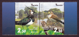 Bosnia And Herzegovina 2019 Europa CEPT National Birds Fauna Vanellus Vanellus Eremophila Alpestris, Set In Pair MNH - Bosnien-Herzegowina