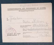 Carte-lettre Prisonnier De Guerre Allemand Dépôt 105 De STRASBOURG 19-5-1948 > Wocklum Zone Anglaise - Oorlog 1939-45