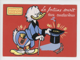 CP Velours Fantaisie - Banque Oncle Picsou "La Fortune Sourit Aux Audacieux" © 1963 Walt-Disney - Autres & Non Classés