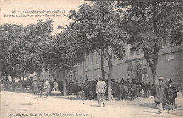VILLEFRANCHE-de-ROUERGUE (Aveyron) - Boulevard Alsace-Lorraine - Marché Aux Boeufs - Villefranche De Rouergue