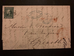 LETTRE (PLI) TP 20c OBL. FRANCO + AMSTERDAM + 7/11 1868 + PD + GOLL & CO + PAYS-BAS ERQUELINES 2 - Lettres & Documents