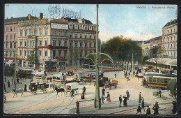 AK Berlin-Tiergarten, Strassenleben Mit Pferdebahn Am Potsdamer Platz  - Tramways