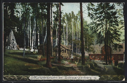 AK Fürstenbrunn, Teilansicht Mit Denkmal Anlässlich Des Sächs. Prinzenraubes  - Other & Unclassified