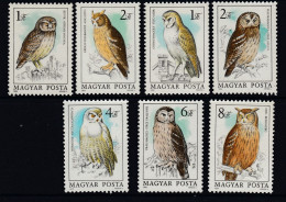 HUNGARY 1984 Fauna Birds Owls Mi 3725A-3731A MNH(**) #Fauna788 - Gufi E Civette