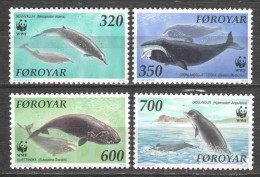 Faroe Islands 1990 Mi 203-206 MNH WWF WHALES DOLPHINS - Unused Stamps