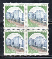 REPUBBLICA ITALY REPUBLIC 1980 CASTELLI D'ITALIA CASTLES CASTELLO IMPERATORE PRATO QUARTINA BLOCK LIRE 400 USATO USED - 1971-80: Used