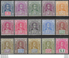 1928-29 Sarawak Sir Charles Vyner Brooke 15v. MNH SG N. 76/90 - Otros & Sin Clasificación