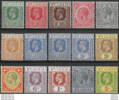 1921-30 St Lucia Giorgio V 15v. MNH SG N. 91/105 - Sonstige & Ohne Zuordnung