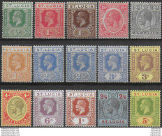 1921-30 St Lucia Giorgio V 15v. MNH SG N. 91/105 - Otros & Sin Clasificación