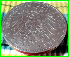 PREUSSEN - WILHELM II DEUTSCHER KAISER KÖNIG V. PREUSSEN 5 DM AÑO 1902 – CECA-A - 2, 3 & 5 Mark Silver