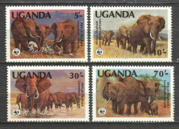 Uganda 1991 Mi 960-963 MNH WWF ELEPHANT - Neufs