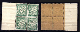 Timbre TAXE N°36 Neuf** 45c Vert En Bloc De 4 Et Bord De Feuille - 1859-1959.. Ungebraucht