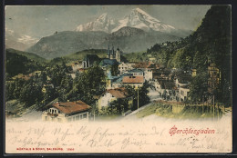 AK Berchtesgaden, Ortsansicht Mit Bergpanorama  - Berchtesgaden