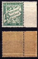 Timbre TAXE N°36 Neuf** 45c Vert Bord De Feuille - 1859-1959 Nuovi