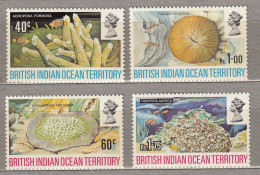 BRITISH INDIAN OCEAN TERRITORY 1972 Marine Life Corals MNH(**) Mi 44-47 #Fauna820 - Marine Life