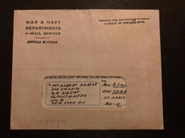 LETTRE WAR & NAVY DEPARTMENTS V-MAIL SERVICE + TEXTE MICROFILME Pour Albert DUNCAN APO 79 NEW YORK Daté Wed 9th - WW2 (II Guerra Mundial)