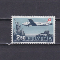 SWITZERLAND 1947, Sc #C42, First Swissair Flight Geneve - New York, MH - Neufs