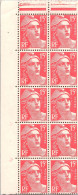 Bloc De 10 Timbres. MARIANNE DE GANDON - N° 813 Taille Douce 14x13 1/2 .NEUF ** - Nuovi