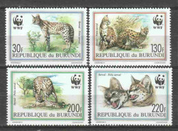 Burundi 1992 Mi 1758-1761 MNH WWF SERVAL - Ongebruikt
