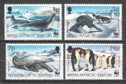 British Antarctic Territory 1992 Mi 193-196 MNH WWF SEAL PENGUINS - Nuevos