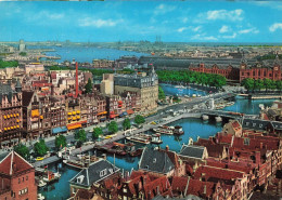 PAYS-BAS - Amsterdam - Damrak Avec Vue Sur L'Y - Animé - Bateaux - Vue D'ensemble - Carte Postale Ancienne - Amsterdam