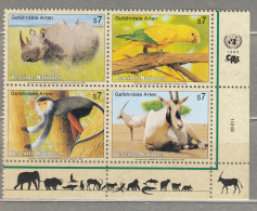 UNO Wien 1995 Birds Mammals Fauna Mi 180-183 #Fauna841 - Altri & Non Classificati