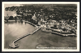 AK Langenargen A. Bodensee, Ort Und Hafen Vom Flugzeug Aus  - Langenargen