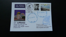 Premier Vol First Flight Manaus Brazil To Quito Ecuador MD11 Cargo Lufthansa 2011 - Lettres & Documents