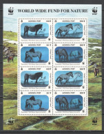 Mongolia 2000 Kleinbogen Mi 3126-3129 MNH WWF - PRZEWALSKI HORSES - HOLOGRAMS - Ungebraucht