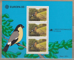 EUROPA CEPT 1986 Portugal Acores Birds Mi Bl 7 MNH(**) #Fauna843 - Autres & Non Classés
