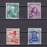SWITZERLAND 1938, Sc #B91-B94, Pro Juventute, Salomon Gessner, Costumes, Used - Usati